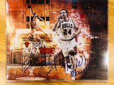 Hand Signed Brian Scalabrine basketball 8x10 photo Bulls THE WHITE MAMBA