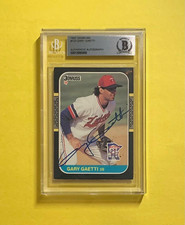 1987 DONRUSS GARY GAETTI ROOKIE #122 AUTHENTIC AUTO BECKETT CERTIFIED TWINS