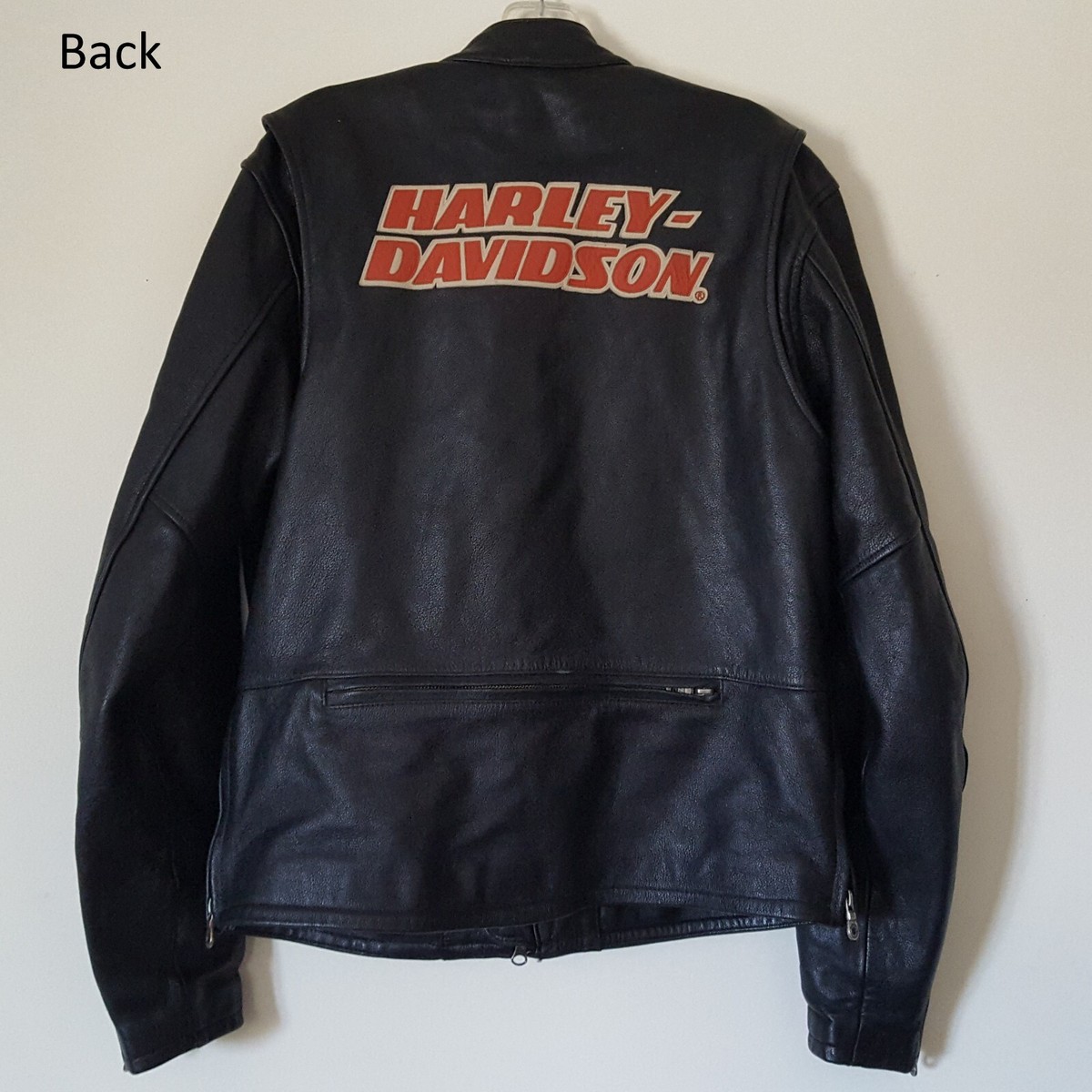 Harley-Davidson Racing Striped Black Leather M Zip-Up 98135-03VM