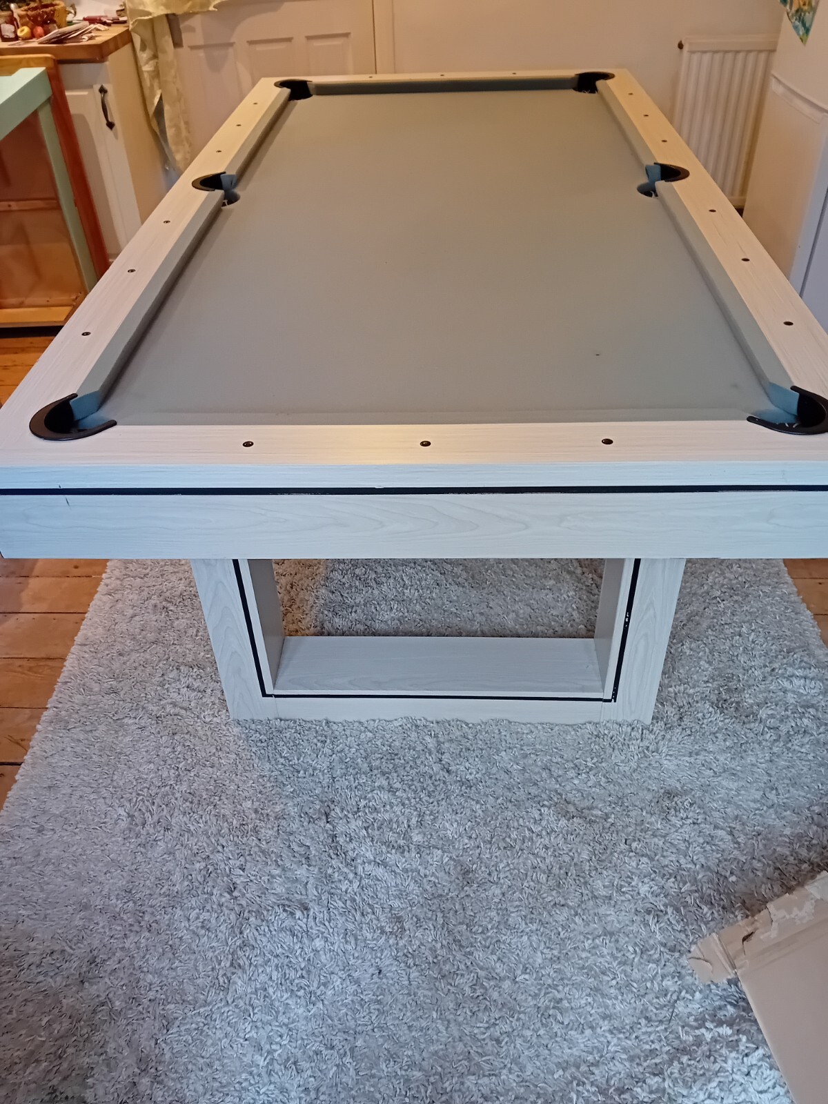 Used 7ft Traditional Diner White Slate Pool Dining Table eBay