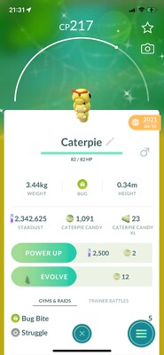 Pokemon Go Shiny Caterpie