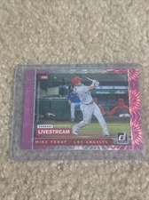 ⚾ MIKE TROUT 2021 DONRUSS LIVESTREAM PINK FIREWORKS HOLO INSERT # LS1