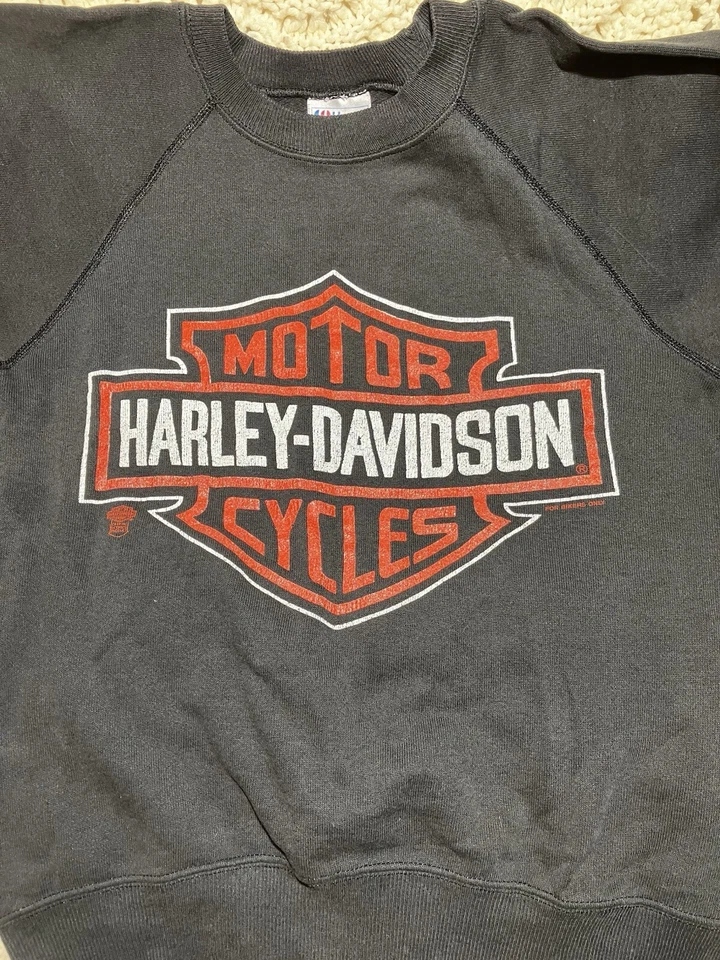 3D Emblem Vintage Harley Davidson Sweatshirt, Small Woman, Hoodie, Vintage Rare  - Image 2 of 4