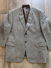 Vintage Men s Towncraft Tweed Jacket Heather Grey 100 Silk Blazer 46 R