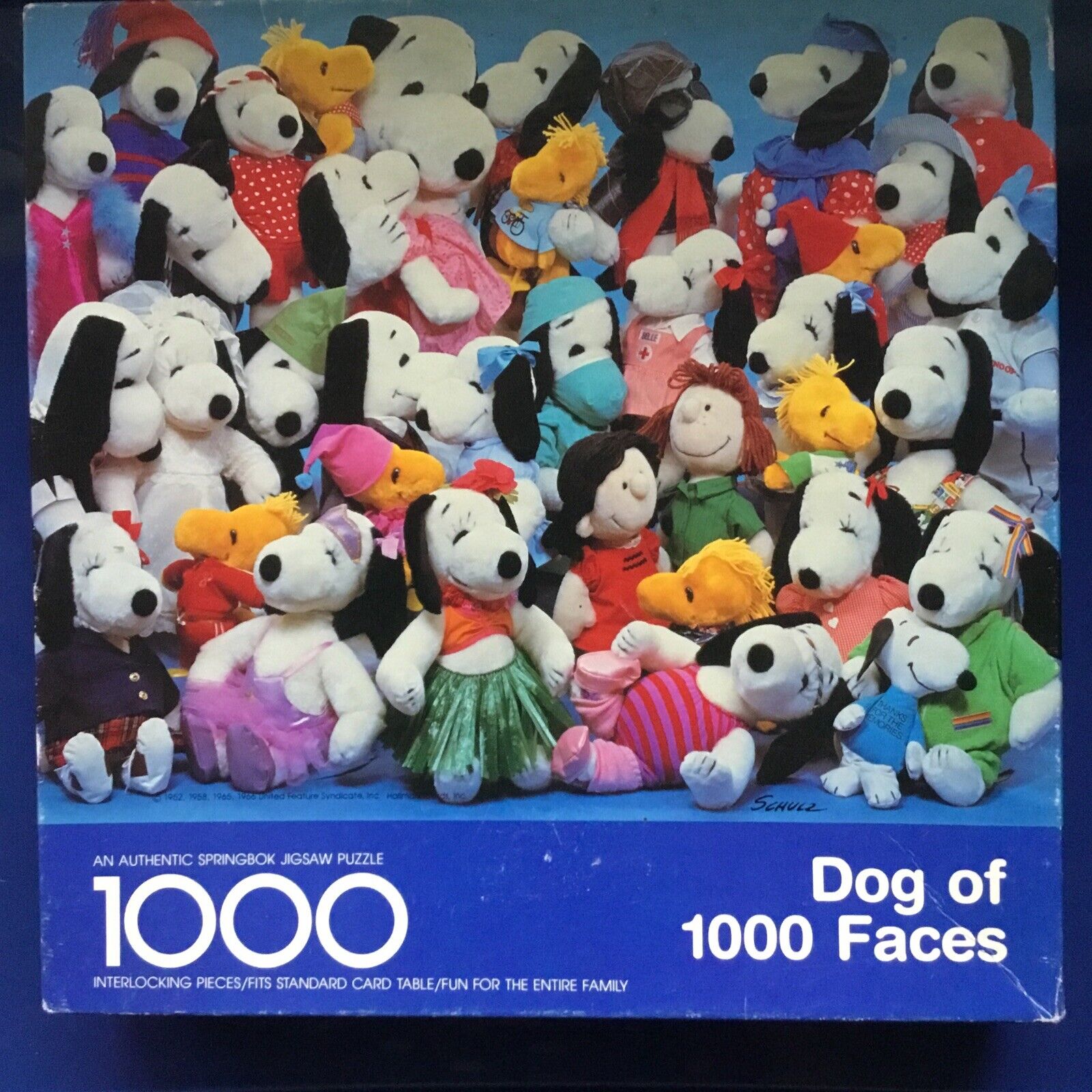 VTG 1966  SNOOPY Peanuts Jigsaw Puzzle Dog of 1000 Faces Springbok USA 1000 pcs