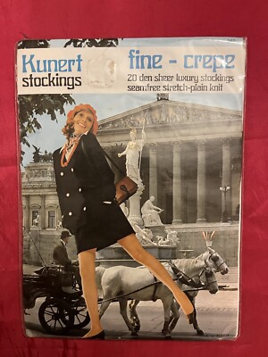 Vintage 60 er Jahre, von Kunert. 20 Den Kreppstrümpfe. Bri-Nylon. Medium. Tivoli