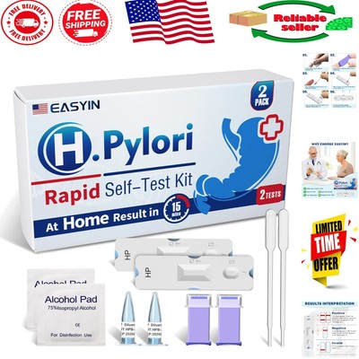 Quick Results H Pylori  Kit - 2 Pack with 99.95% Accuracy for Home Use