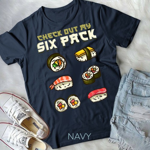 T-shirt forma unisex regalo palestra giapponese sushi - Foto 6 di 10