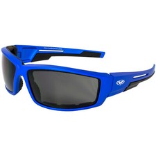 Global Vision Sly Padded Sunglasses with Smoke Lenses and Blue Metallic Frames