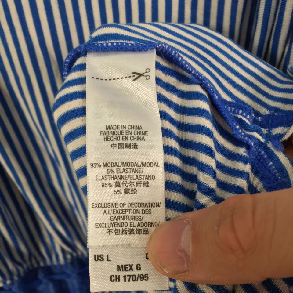 Juicy Couture Mujer Mono Mameluco Talla L Azul Blanco Rayas Sin Mangas 070372 Foto 4 de 4