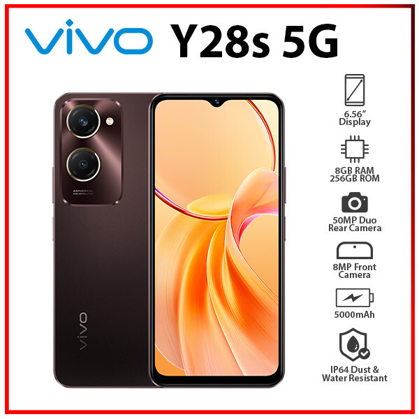 Unlocked) VIVO Y28s 5G 8GB+256GB BROWN Dual SIM Octa Core Android
