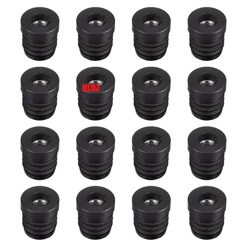 Round Black Plastic Nut Plugs M6/M8/M10 Threaded End Cap Insert Chair Table Feet - Picture 18 of 28