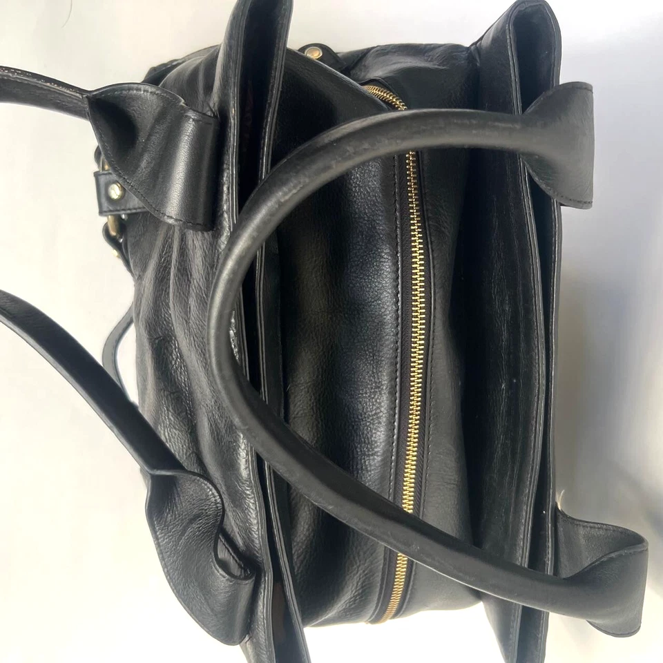 De Colección Juicy Couture P&G Cuero Negro Cartera Maletín Bolso Médico Audaz Doble Mano Foto 3 de 4