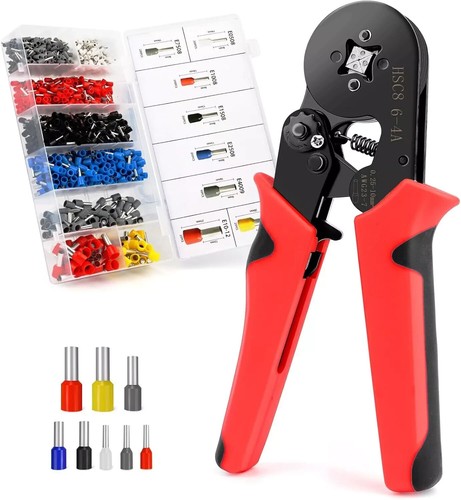 Pinza Crimpatrice + 1200 Terminali, 0.5-10 Mm², Kit Professionale Fai-da-te