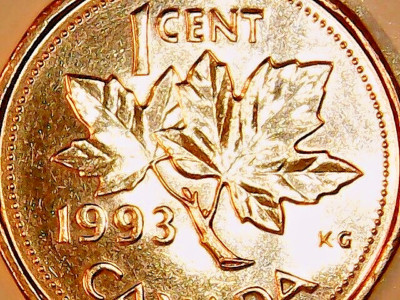1993 Canadian Penny Brilliant Uncirculated Red Queen Elizabeth
