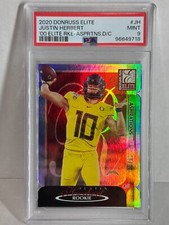Justin Herbert 2020 Elite '00 Red Aspirations RC Oregon Chargers 23/90 PSA 9