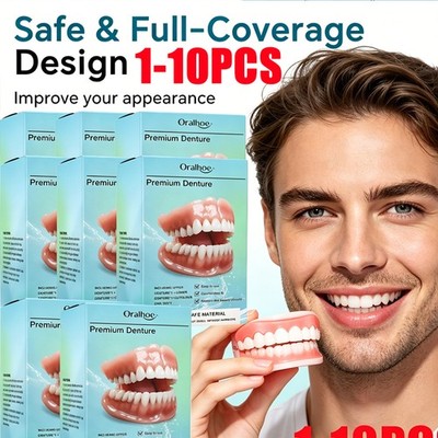 Full Dentures Kit W/Gutta-Percha Temporary Veneers Upper Lower Teeth Replacement