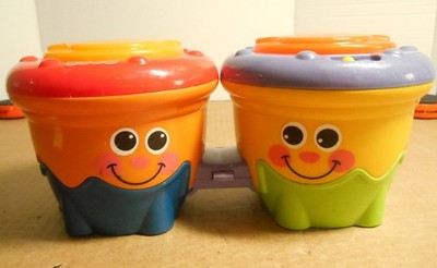 Fisher Price Crawl Along Drum Rolls Bongos Music Lights & Sounds Work L4