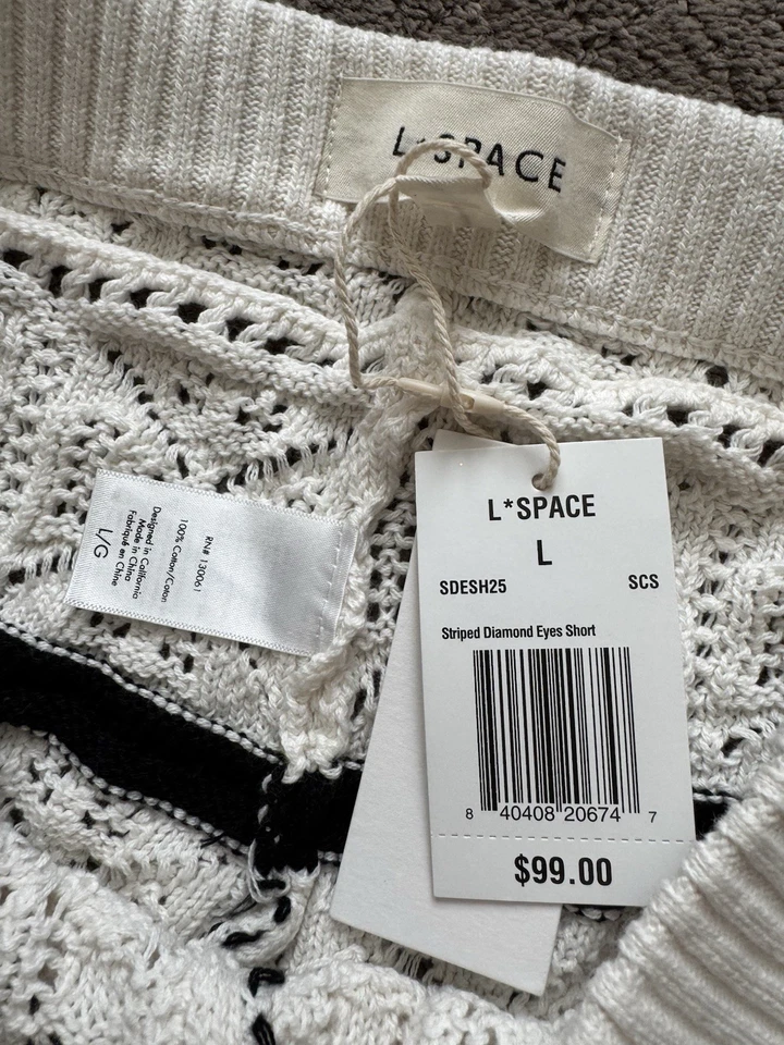 Traje de baño L Space para mujer a rayas ojos de diamante pantalones cortos talla L $99 Foto 3 de 4