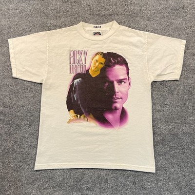 Vintage 1999 Tultex Winterland Ricky-Martin Shirt Youth Large 19x24 White