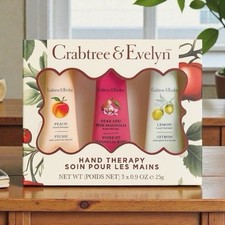 Crabtree  Evelyn Hand Therapy Set Peach, Pear  Pink Magnolia, Lemon .9oz EA