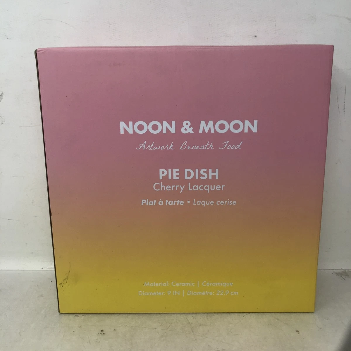 Noon & Moon Pie Dish Cherry Lacquer 9" Qty:1