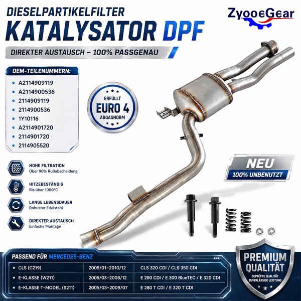 ✅ DPF Dieselpartikelfilter Mercedes CLS C219 E-Klasse W211 S211 3.0 CDI Euro 4-image