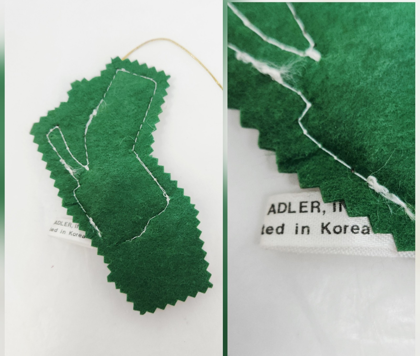 Vintage LOT Felt Sequin Christmas Ornaments incl. KURT S ADLER Santa 