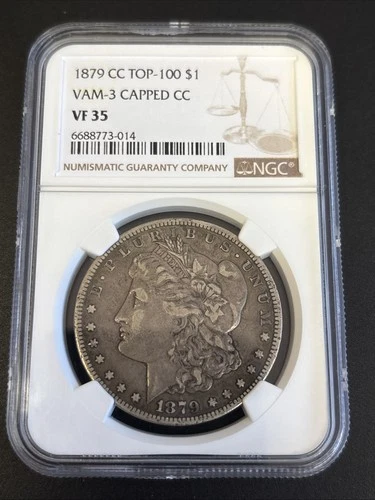1879-CC $1 Morgan Silver Dollar - VAM-3 Capped CC -NGC VF 35 - Top 100