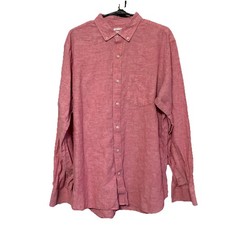 Old Navy Slim Fit Linen Blend Chambray Button Down Shirt Men's Size Large
