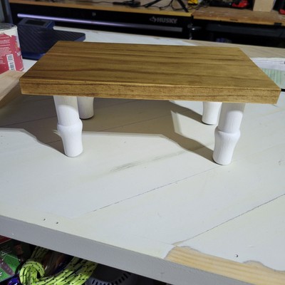 Kitchen Counter Top Riser 5 Inches High Wood White And Brown Farmhouse Rustic