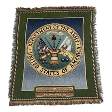 Mohawk Home Wall Tapestry Throw Blanket United States Army USA 47”X56” Fringe