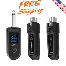 Wired to Wireless Microphone System Converter Transmitter Receiver Rechargeable