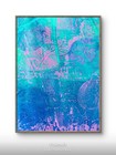 Original Magenta Blue's Painting by Alannah Dyer- Art 5x7 in. Pink Blue Vibrant — photo 1