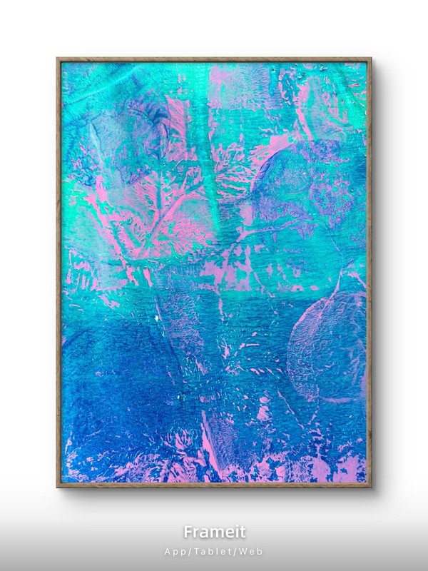 Original Magenta Blue's Painting by Alannah Dyer- Art 5x7 in. Pink Blue Vibrant