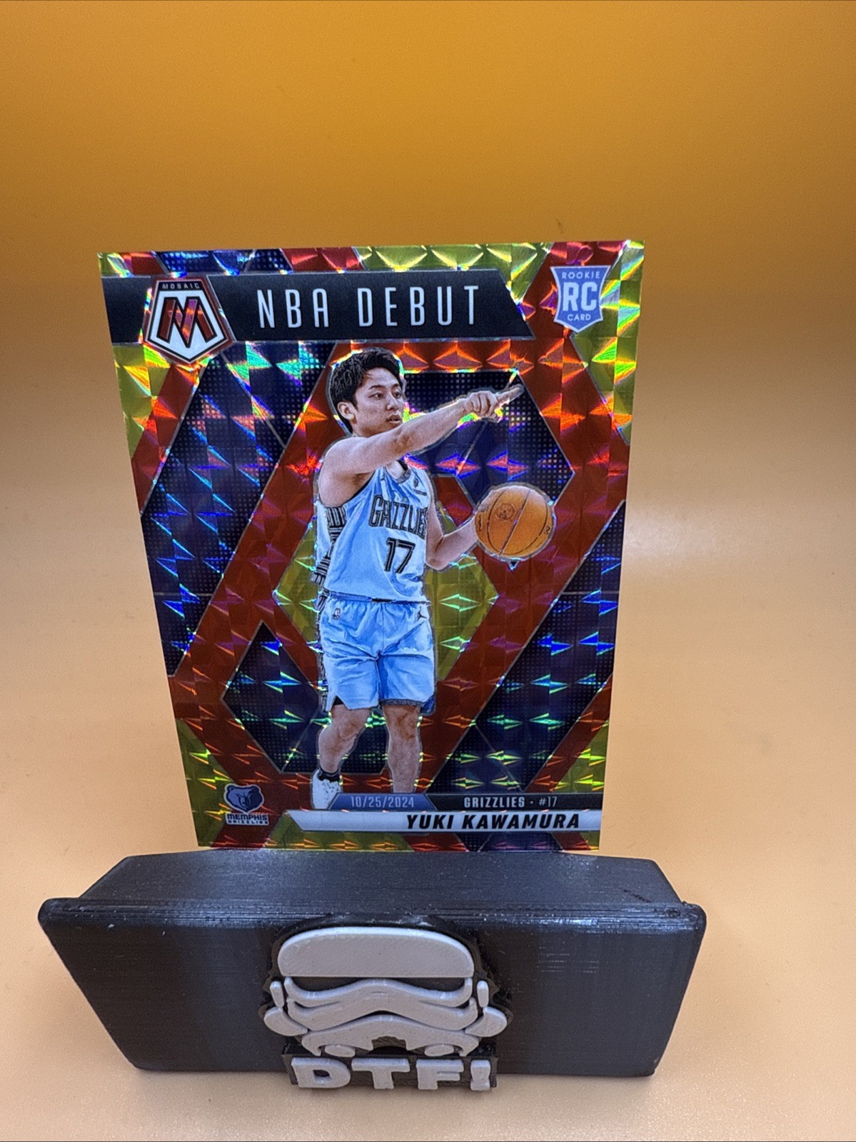 yuki kawamura 2024-25 Mosaic NBA Debut #/75 #265 Yellow Red Choice Rookie