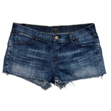 Citizens of Humanity Shorts Womens 30 Blue Denim Cut Off Raw Hem 958-132 Stretch