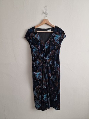 Together Damen Kleid Größe 10 Blau Lila Samt Velours Party Abend