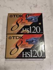 Lot of 2- TDK HS120 8mm 120 Minute High Standard Camcorder Video Tapes NEW