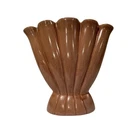 Red Wing USA Vintage Pink Gladiolus Shell Fan Vase MCM 1950s