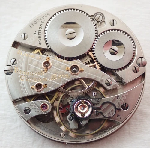 ANTIQUE 16s WALTHAM VANGUARD 21 JEWEL 21J OPEN FACE POCKET WATCH MOVEMENT