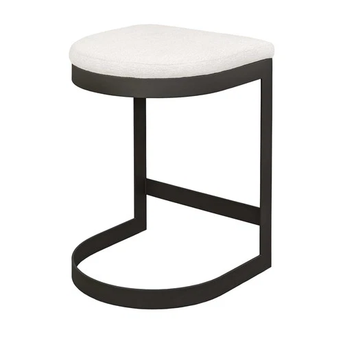 Uttermost 23948 Maude 17"W Olefin Counter Stool - Java Black / Taupe Gray - Picture 3 of 6