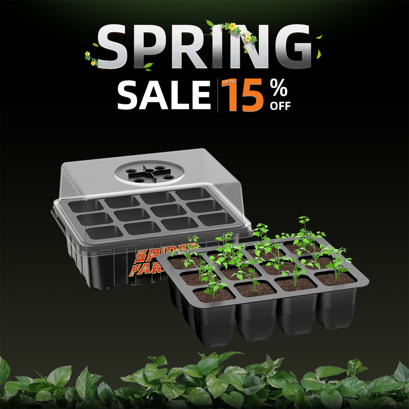 Spider Farmer Seed Starting Trays Seed Starting Kit Plant Growing Trays 4 Packs
