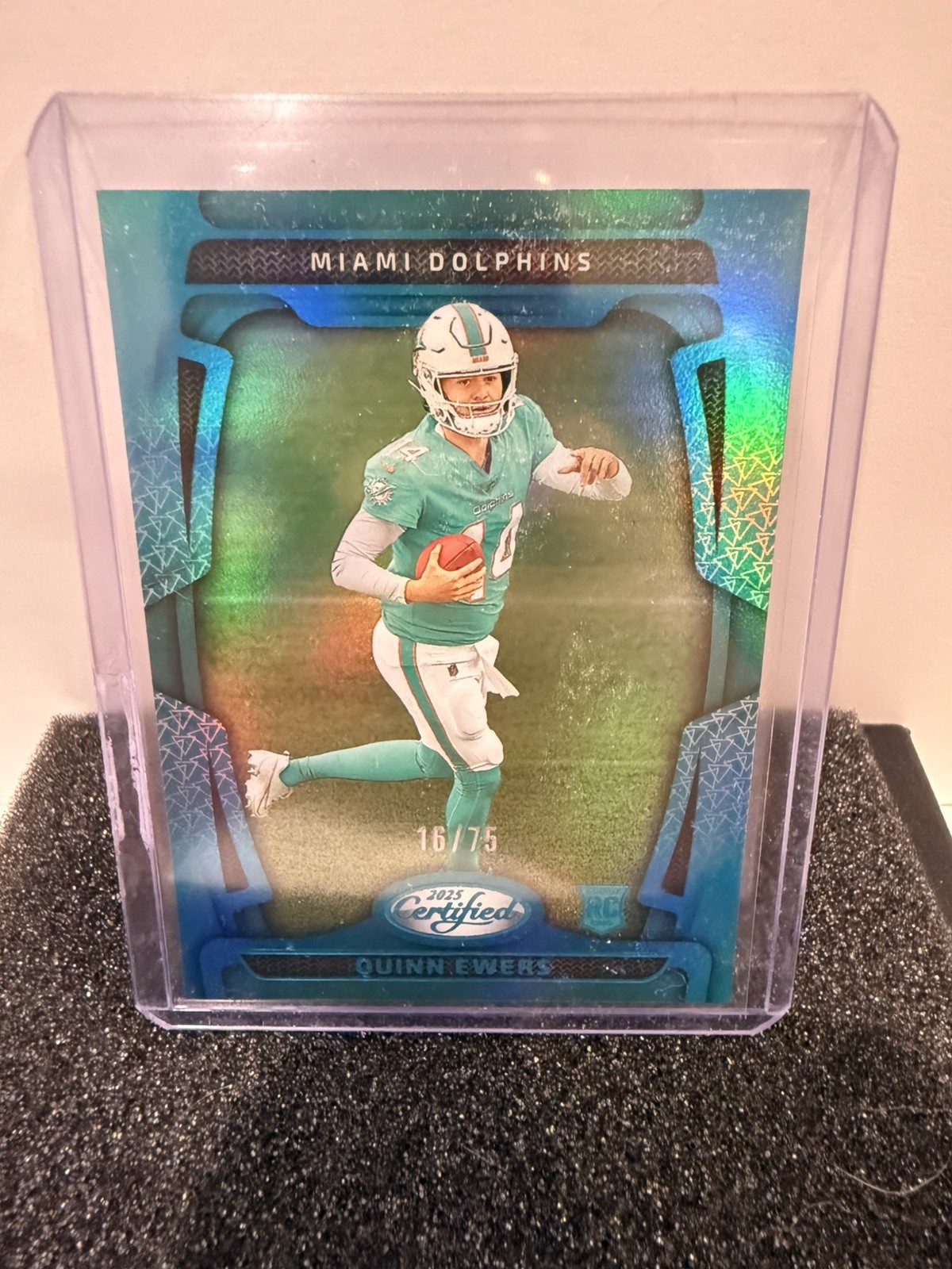 2025 Panini Certified Mirror TEAL MATCH /75 SP #111 Quinn Ewers Rookie Dolphins