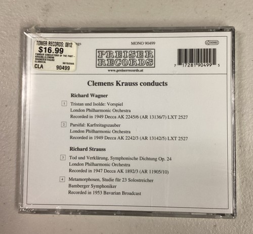 Clemens Krauss dirigiert Wagner Strauss Preiser Schallplatten CD versiegelt - Bild 2 von 4