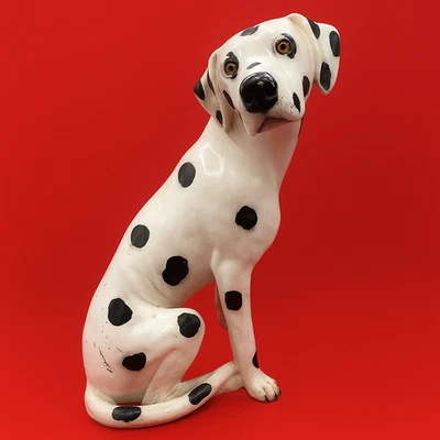 Statue chien dalmatien Universal Statuary Corp 1982 résine 39 cm vintage - Photo 1/4