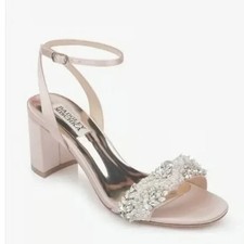Badgley Mischka Clara Embellished Strap Evening Shoe Sz 6.5