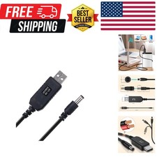 USB Voltage Step Up Converter - DC 5V to 12V, 3ft Cable with DC Jack 5.5 x 2....