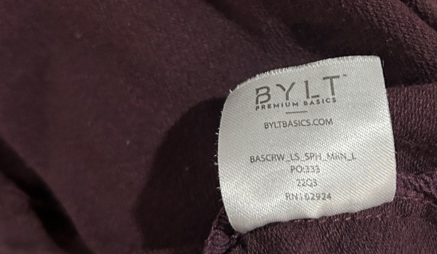 BYLT Basics Basic Crew Split Hem Long Sleeve Men'… - image 6