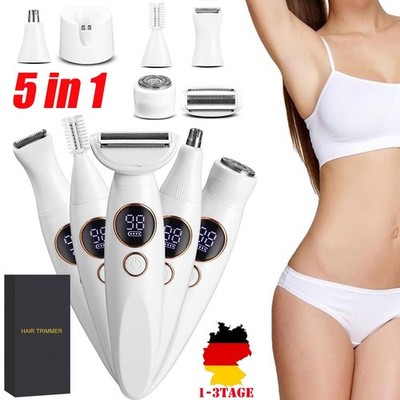 5 in 1 Elektrischer Rasierer für Frauen Lady Epilierer Bikini Trimmer Shaver DE
